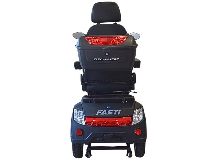 Scooter eléctrico Electroride FATI 3 max de 1000 vatios para personas con movilidad reducida, color negro con techo.