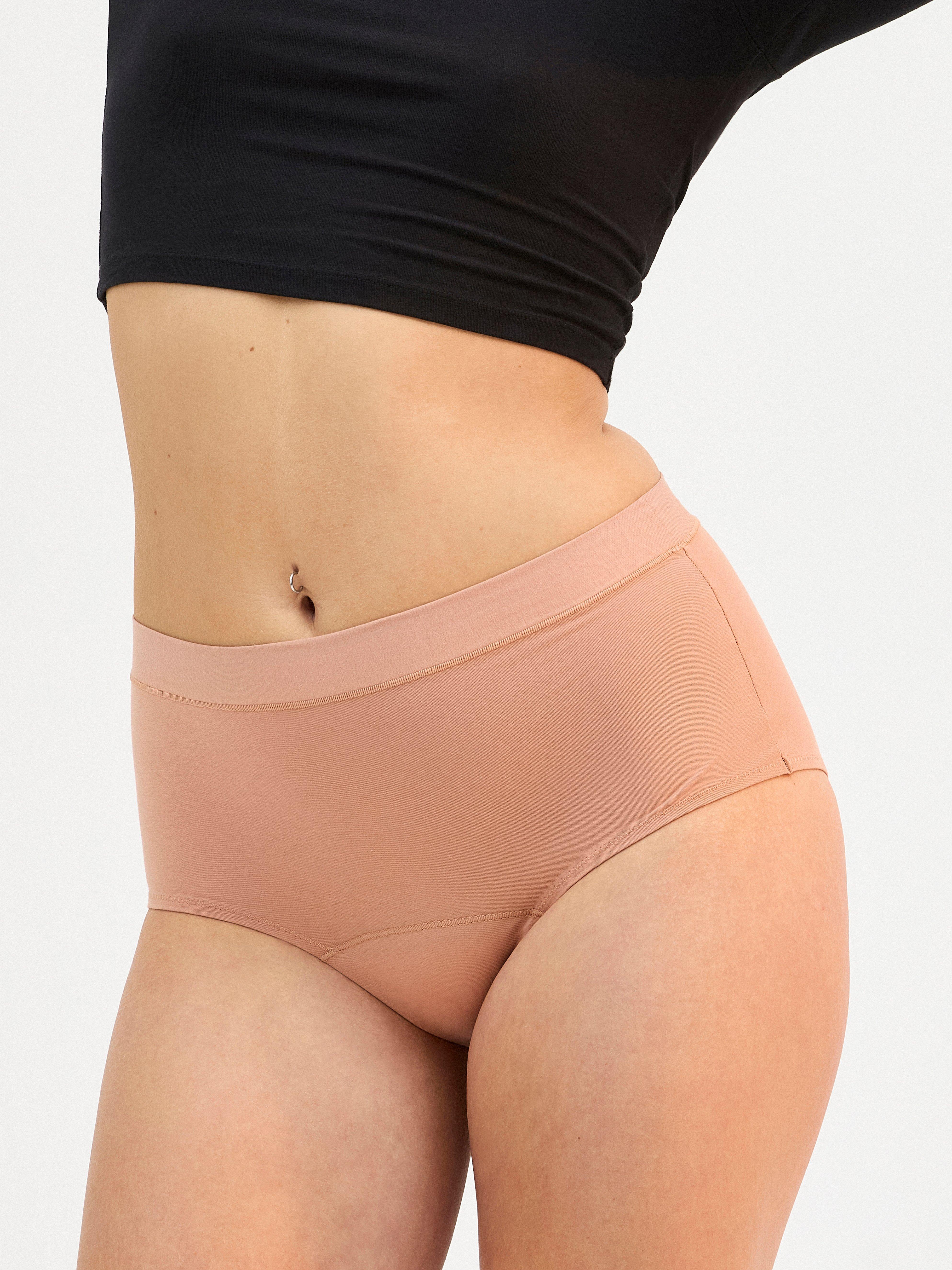 Høyabsorberende menstruser – høy midje – Female Engineering Dark Beige