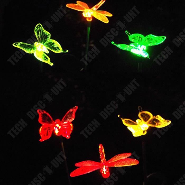 Luminária solar LED TD® para exterior, ideal para pátios, jardins e decoração com borboletas - Luz solar em formato de borboleta