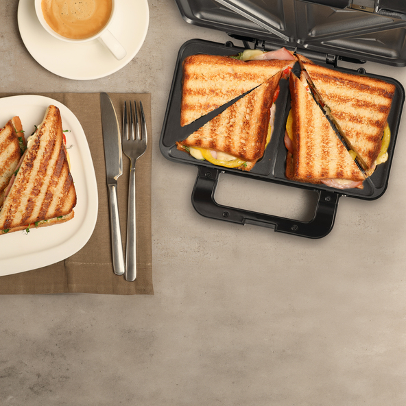 Sandwichmaker, zilverkleurig