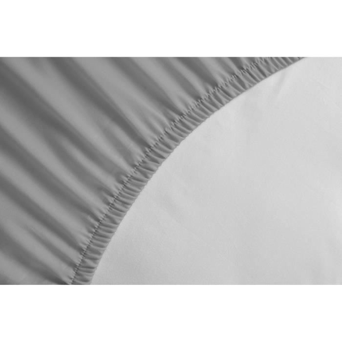 Lenzuolo con angoli elasticizzati - HOME LINGE PASSION - Grigio chiaro - 180x200 cm +35 cm - 100% cotone 57 fili (etichetta OEKO-TEX)