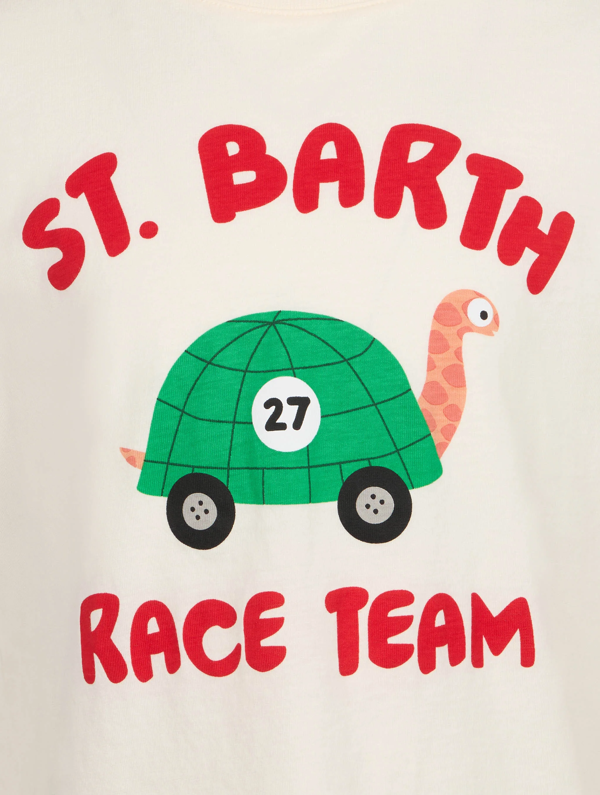 T-shirt da bambino in cotone con stampa St. Barth race team