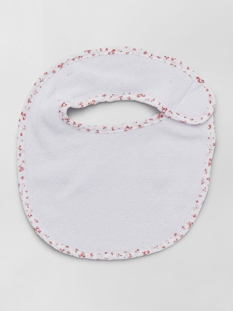 Set van 7 badstof slabbetjes met afscheurranden - ROZE