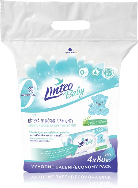 Linteo Baby Pure & Fresh maigās mitrās salvetes mazuļiem, liels iepakojums