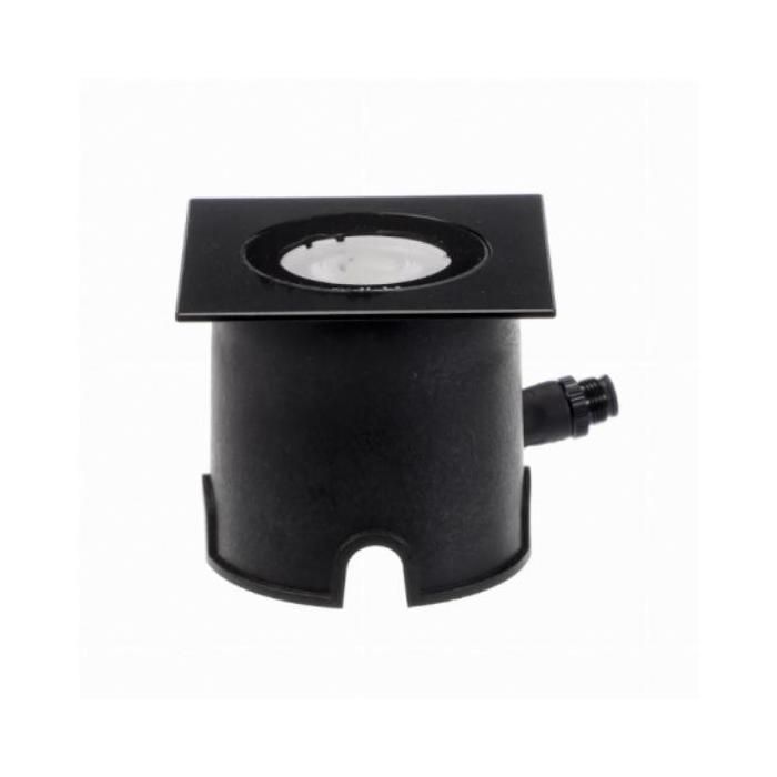 Foco de suelo cuadrado de aluminio Terra Focus - Negro