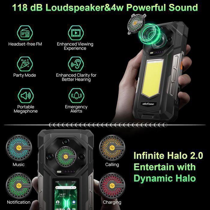 Smartphone resistente Ulefone Armor 33, 24 GB + 512 GB, 6,95