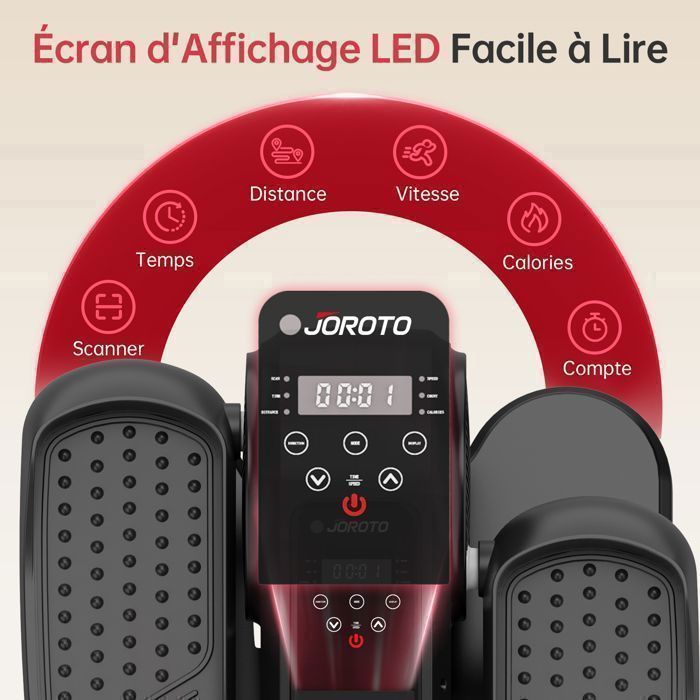 Vélo elliptique de bureau - JOROTO - YDE 10Mini - Compact - Silencieux ≤45 dB - 12 programmes - Télécommande