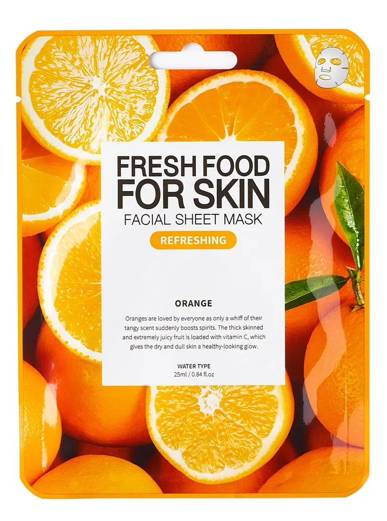 Fresh Food For Skin sejas maska ar apelsīnu ekstraktu Sejas maskas