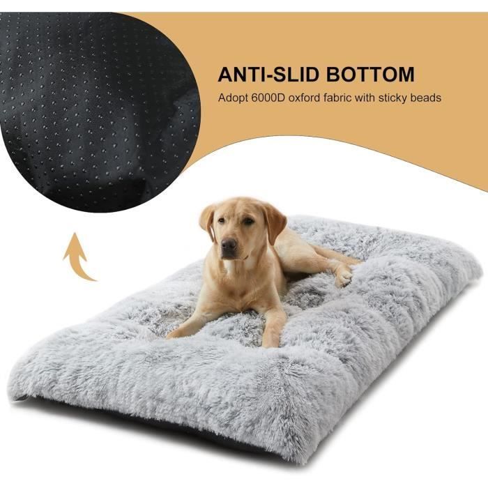 Cama grande para perros - Cojín antiestrés lavable y antideslizante para perros - Gris claro 110x75x15cm
