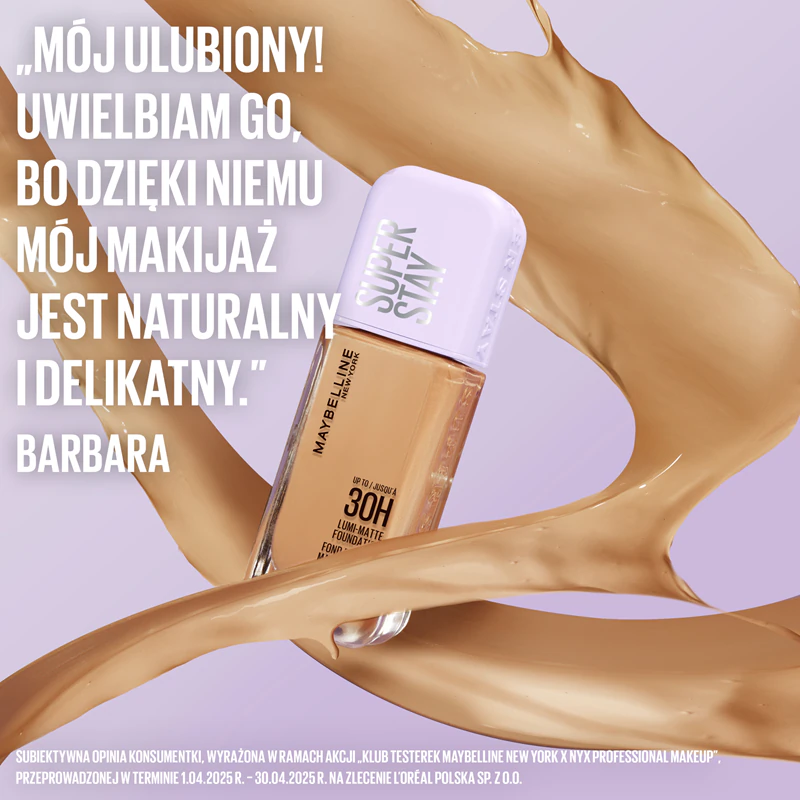 MAYBELLINE NEW YORK SuperStay Lumi-Matte lichtgewicht foundation voor een langdurig resultaat.