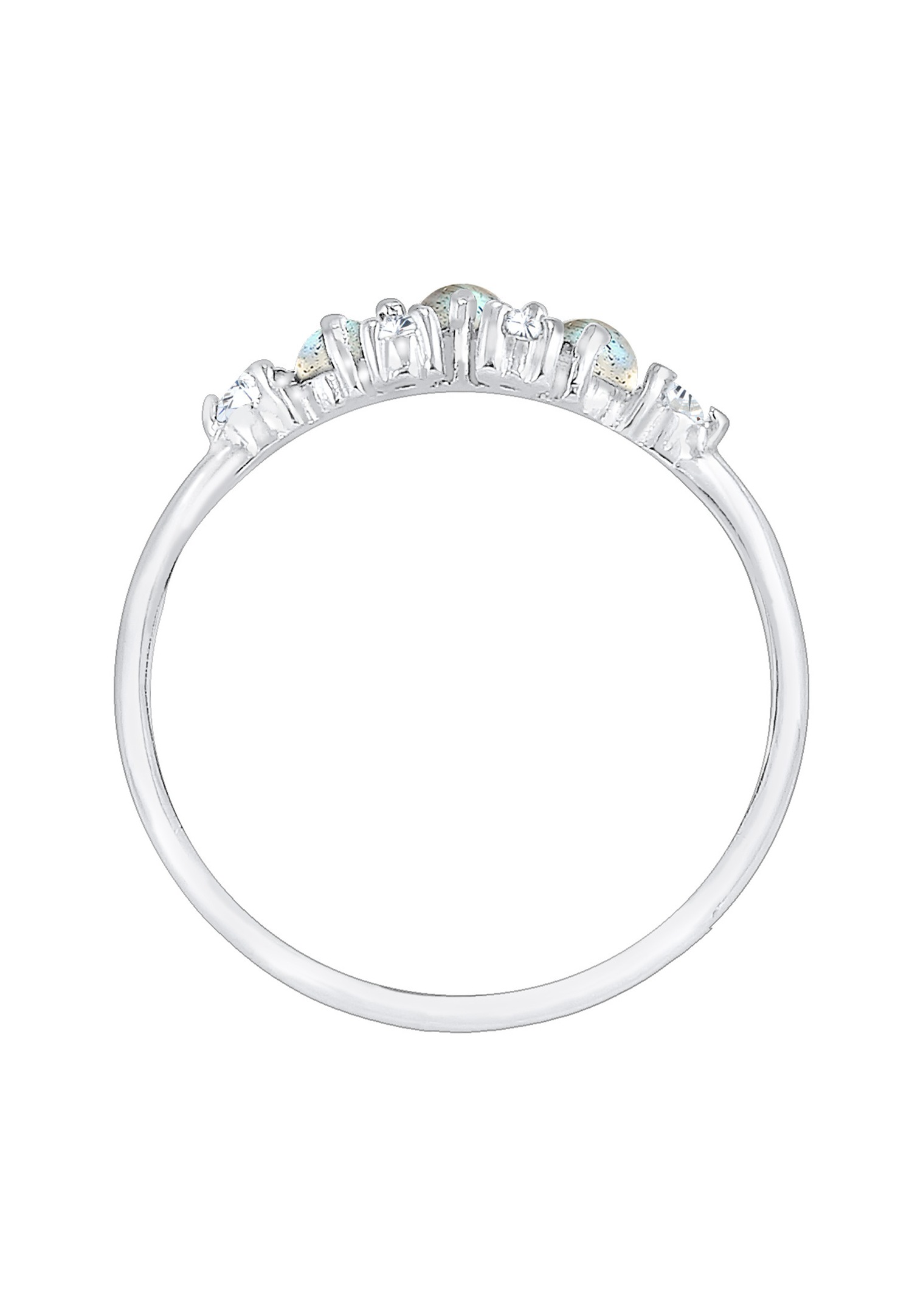 Elli Bandring Labradorit Edelstein Zirkonia 925 Silber