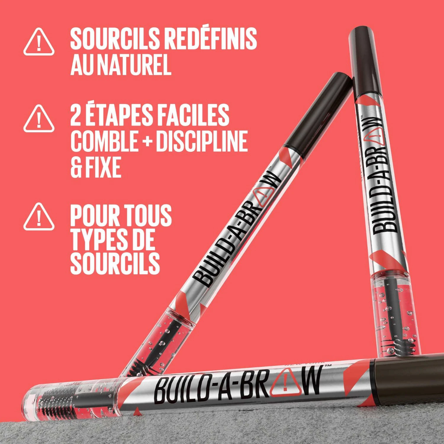 Maybelline Feutre et gel à sourcils 2-en-1 Marron Foncé
