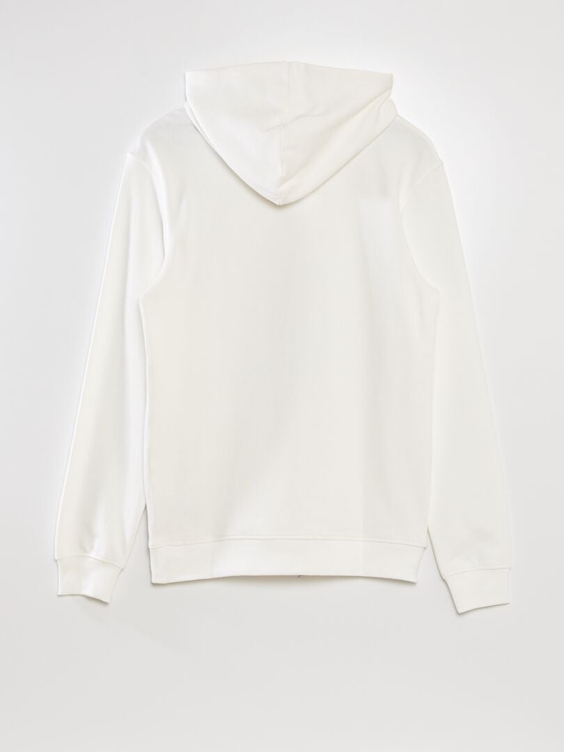 Piqué gebreide hoodie - WIT