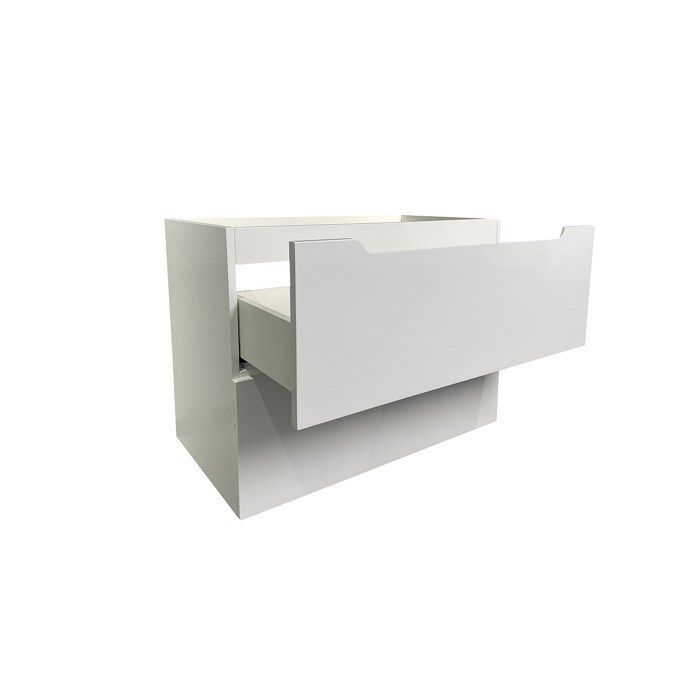 Wall-hung single sink vanity unit with column - White - 80 cm - STEFANIE