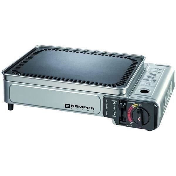 KEMPER draagbare gasgrill - antiaanbaklaag - 2300W - inclusief draagtas