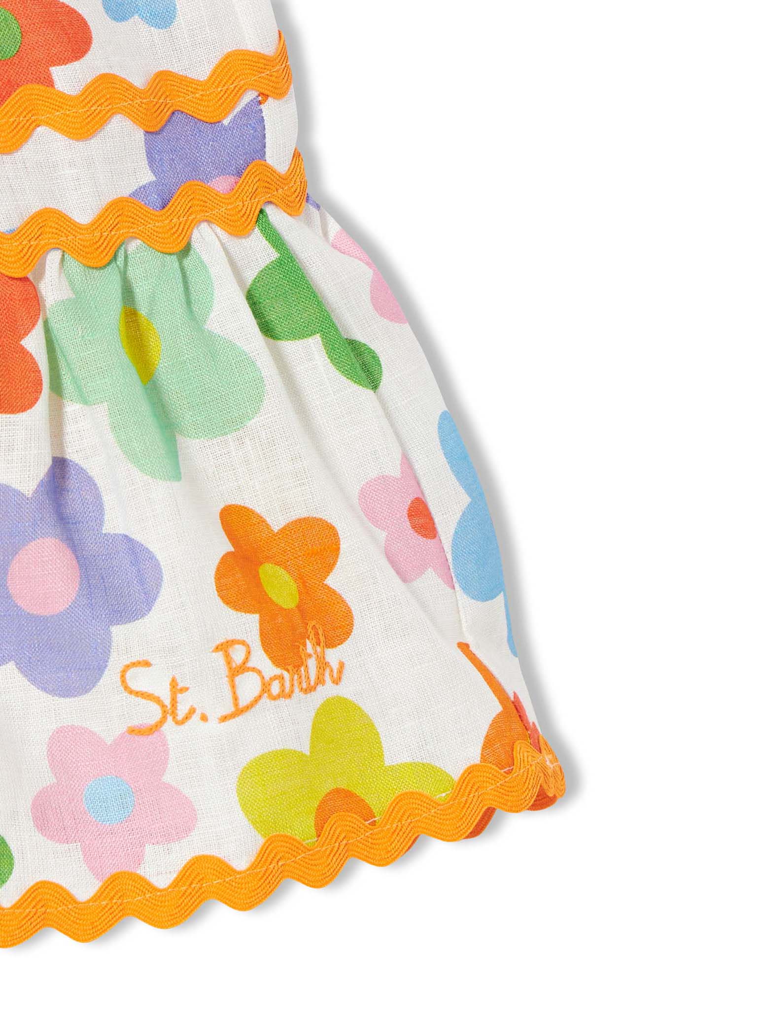 Meisjesjurk met veelkleurige bloemen