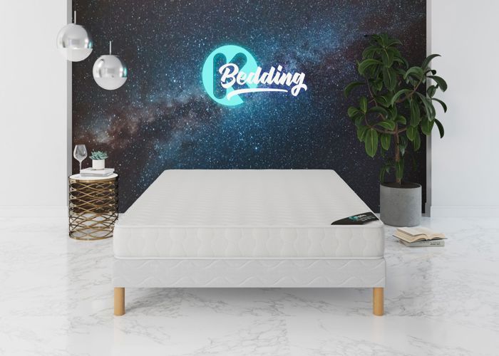COMFORT Set: Bed Base + Mattress 160x200 cm | Height 15 cm | Polyurethane Foam | 4 Legs | Balanced Comfort