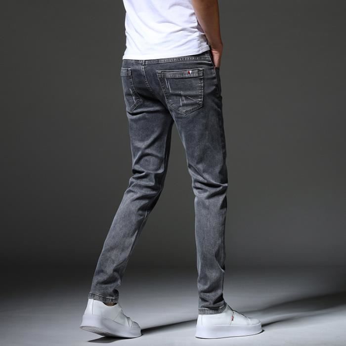 Pantalones vaqueros ajustados para hombre FUNMOON - Elásticos - Gris oscuro