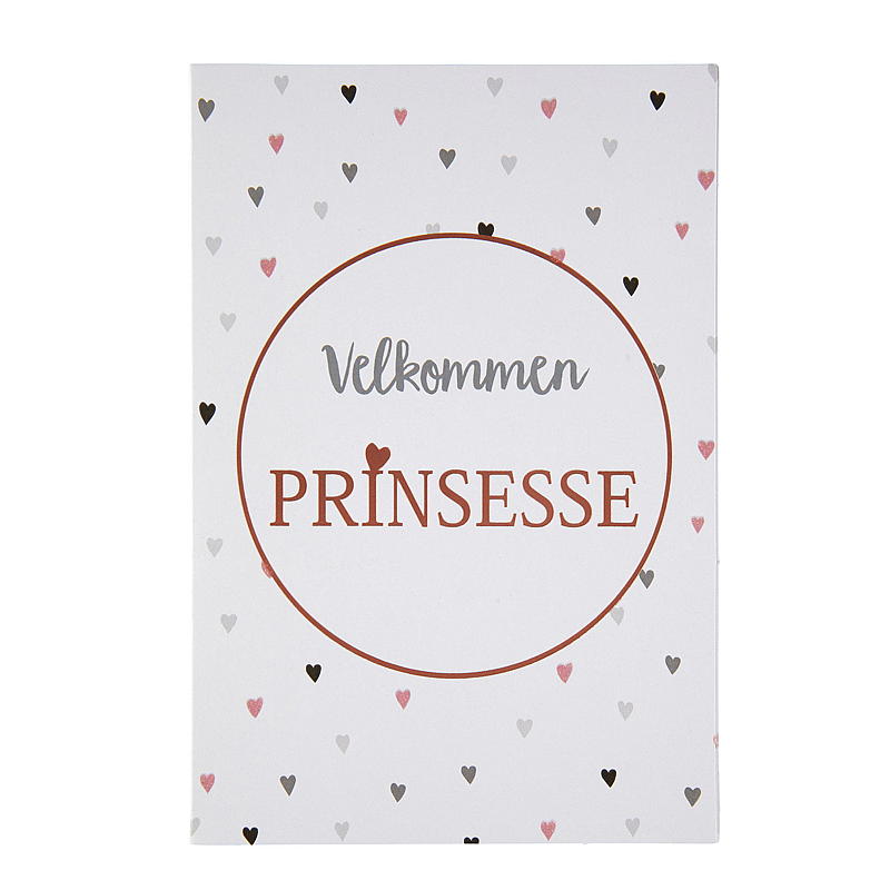 Carte petits cœurs, princesse