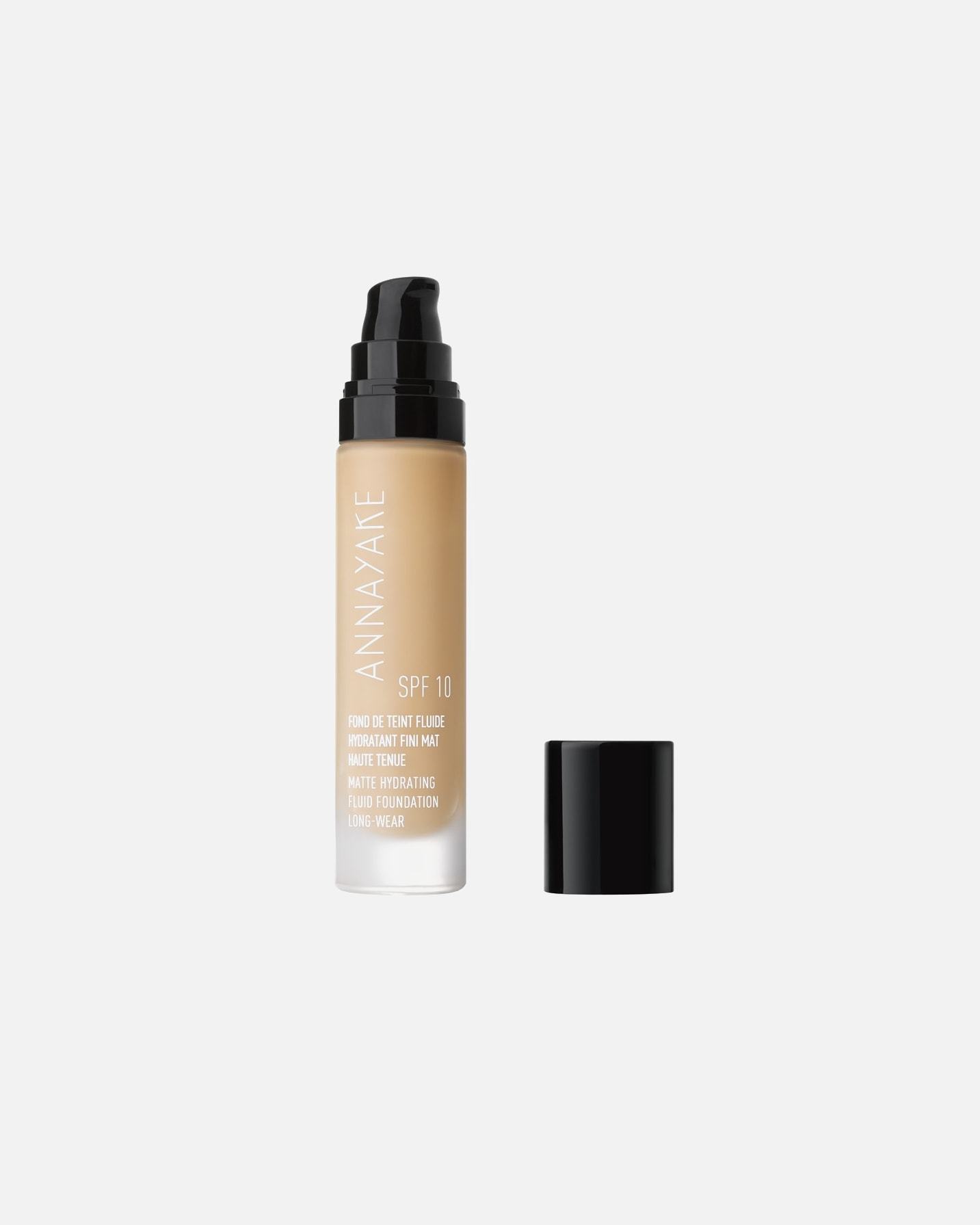 „Annayake Matte Foundation“ drėkinamasis skystas makiažo pagrindas su ilgalaikiu fiksavimu, SPF 10 – 30 ml