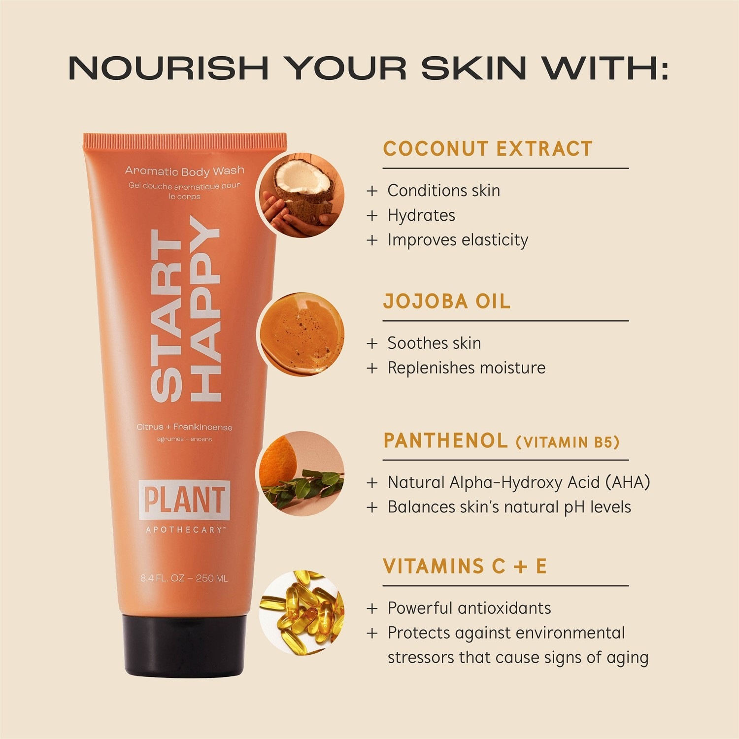 Plant Apothecary Start Happy: Aromatic Body Wash