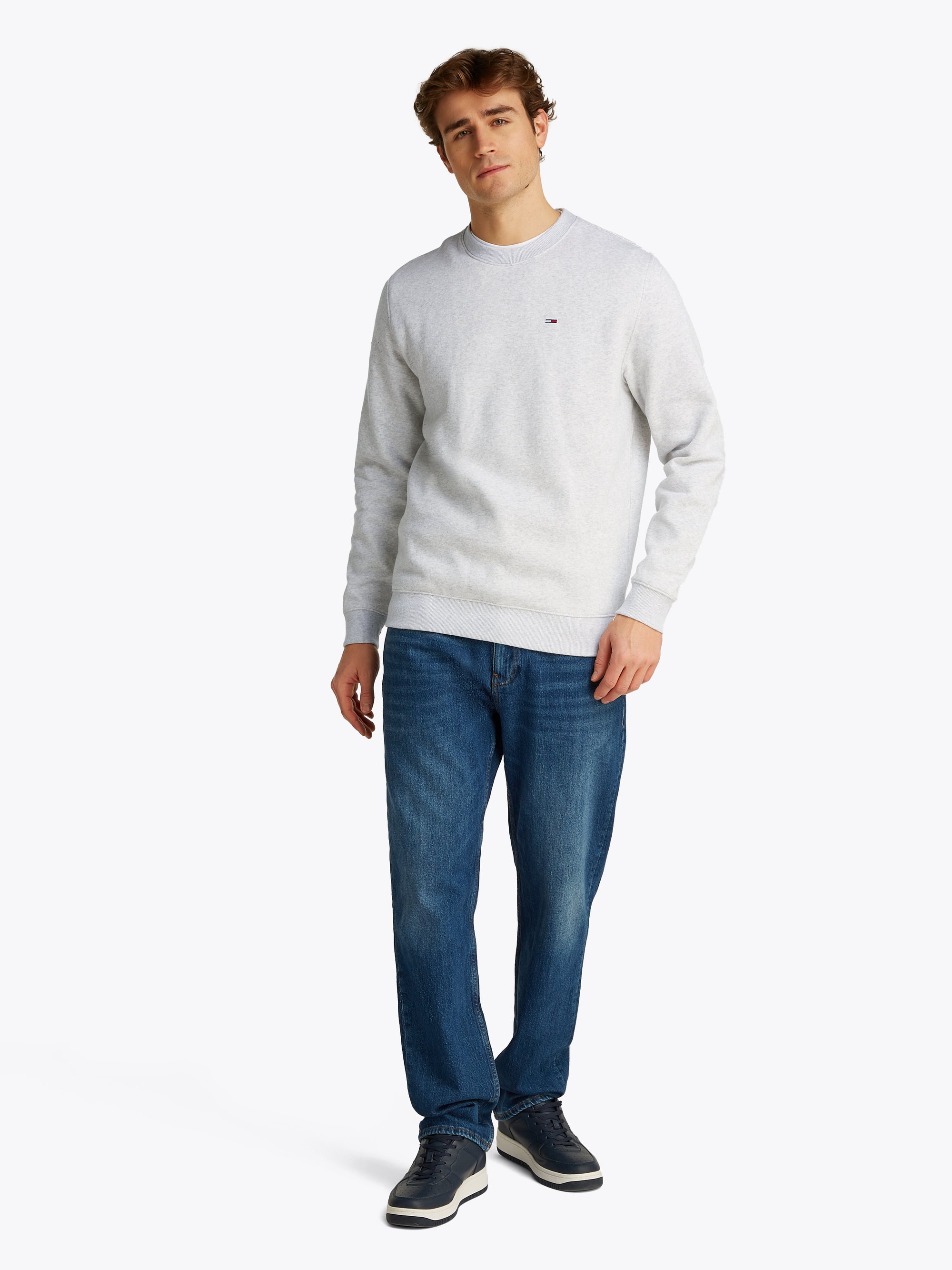 Sweat-shirt Tommy Jeans FLAG CREW - gris argenté