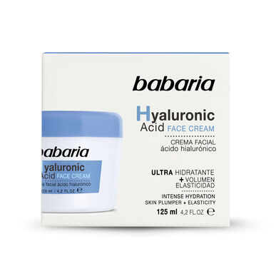 Babaria Hyaluronic Acid Face Cream, Erittäin kosteuttava kasvovoide hyaluronihapolla, 50 ml
