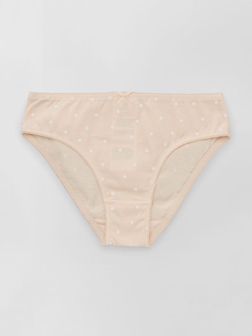 Jersey slips met strikpatroon - Set van 4 - Blauw