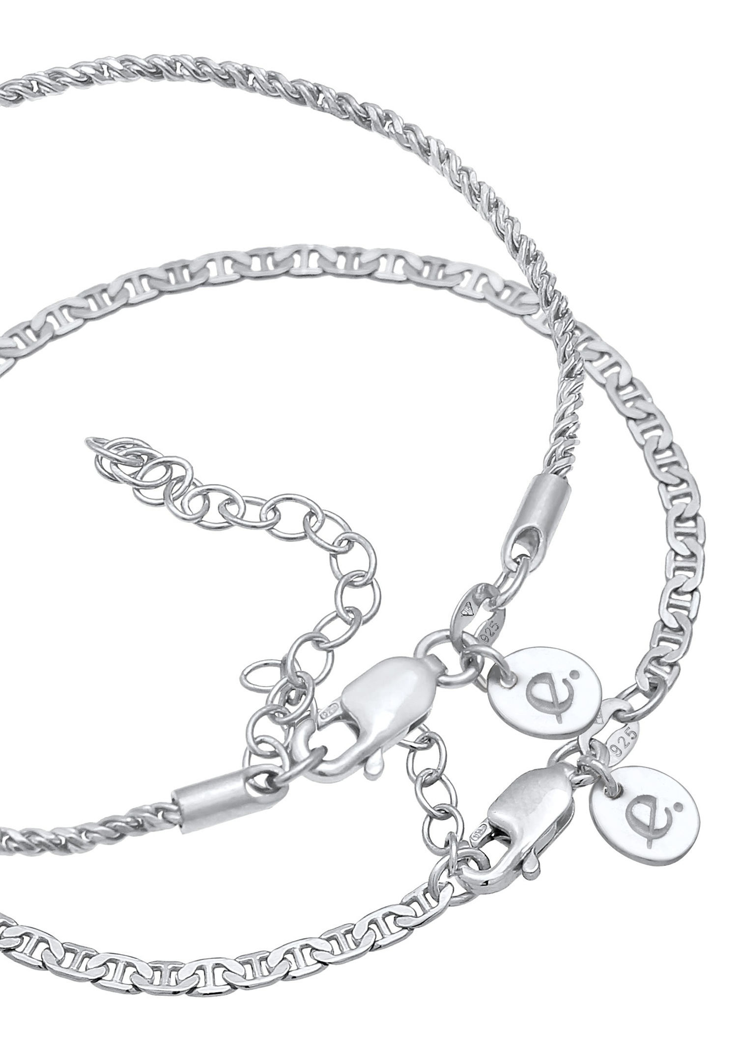 Elli PREMIUM Cordon de base pour femmes set de 2 en argent sterling 925