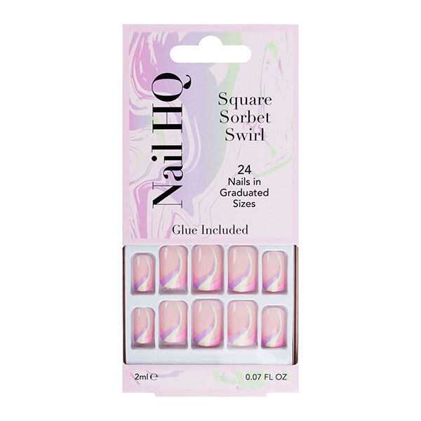 Nail HQ Unghie quadrate Sorbet Swirl