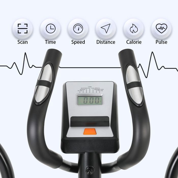Novonova Magnetic Home Elliptical Trainer, LCD Screen, 8 Resistance Levels, Magnetic Flywheel, NV-9304