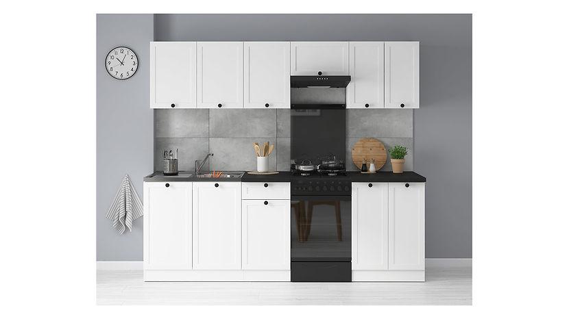 Komplet kuchenny Junona Line 230 cm biały z blatem
