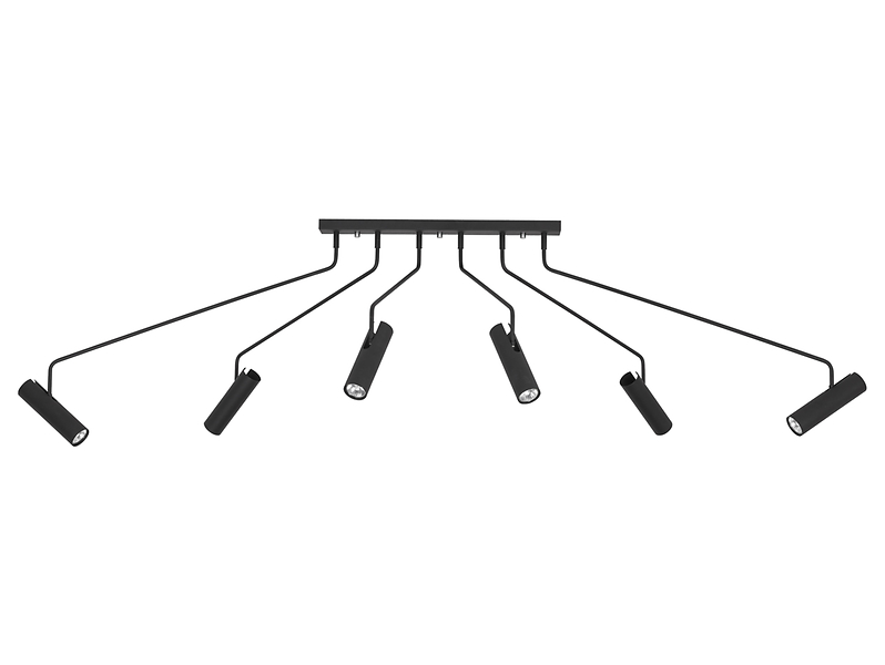 Lampa sufitowa Eye Super Black 6-punktowa czarna