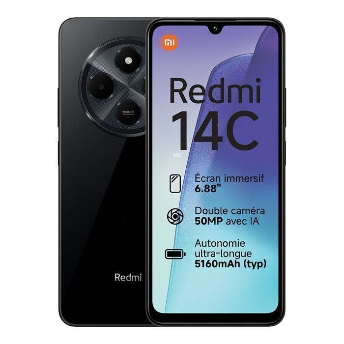 Smartphone - XIAOMI - Redmi 14C - 256 GB - 6,88 pulgadas - Android 14 - Negro