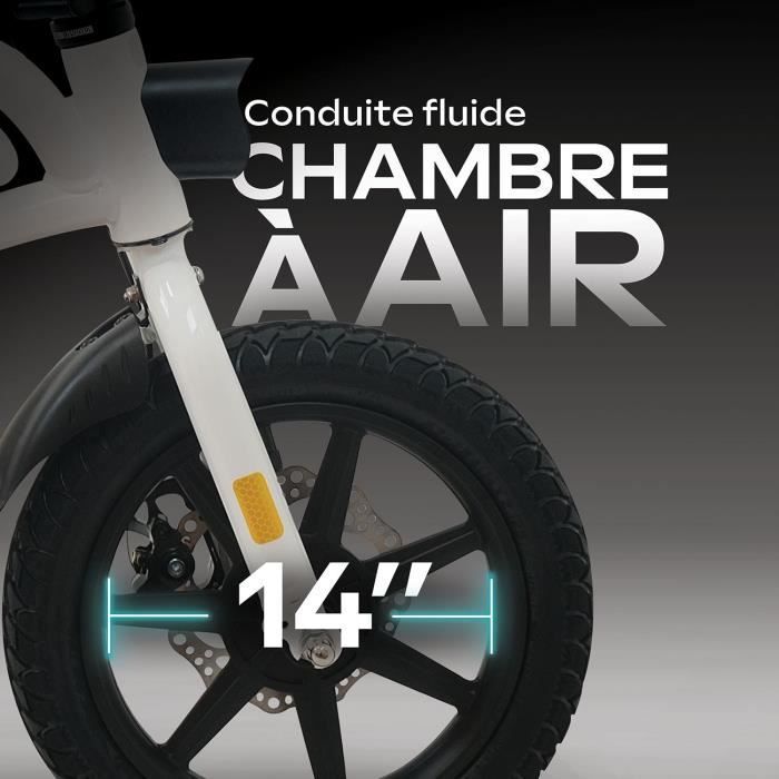 Bicicletta elettrica senza pedali - URBANGLIDE - BIKE 140 BIANCA - 36V - 350W - pneumatici da 14