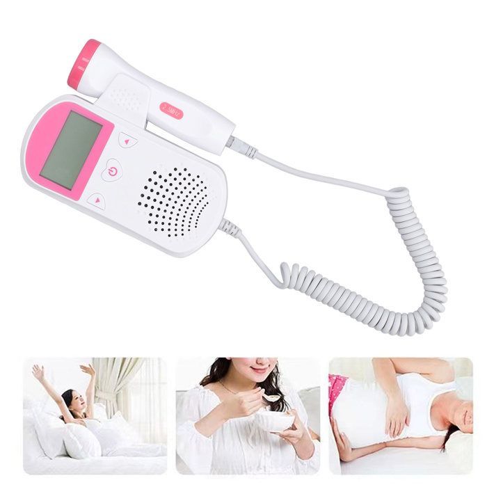 Moniteur de rythme cardiaque pour bébé avec écran LCD et haut-parleur intégré, moniteur fœtal Doppler alimenté par batterie pour la