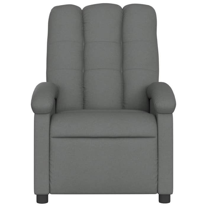 vidaXL Fauteuil Inclinable, Chaise de Relaxation avec Dossier, Siège avec Repose-pied, Fauteuil TV de Salon, Moderne, Gris 371728