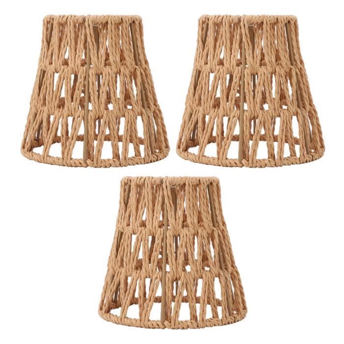 Abat-jour - VVIKIZY - Faux rotin - 3 pièces - Style bohémien - E14