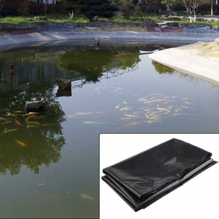 HDPE rubber pond liner for small ponds, fish ponds, garden fountains. Black, 3 x 3 m. Label