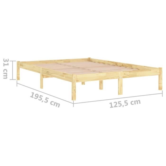 Lit Simple | 1 Place 120 x 190 cm, Cadre de Lit en Bois de Pin massif, avec Sommier sans Matelas,UK petit double naturel