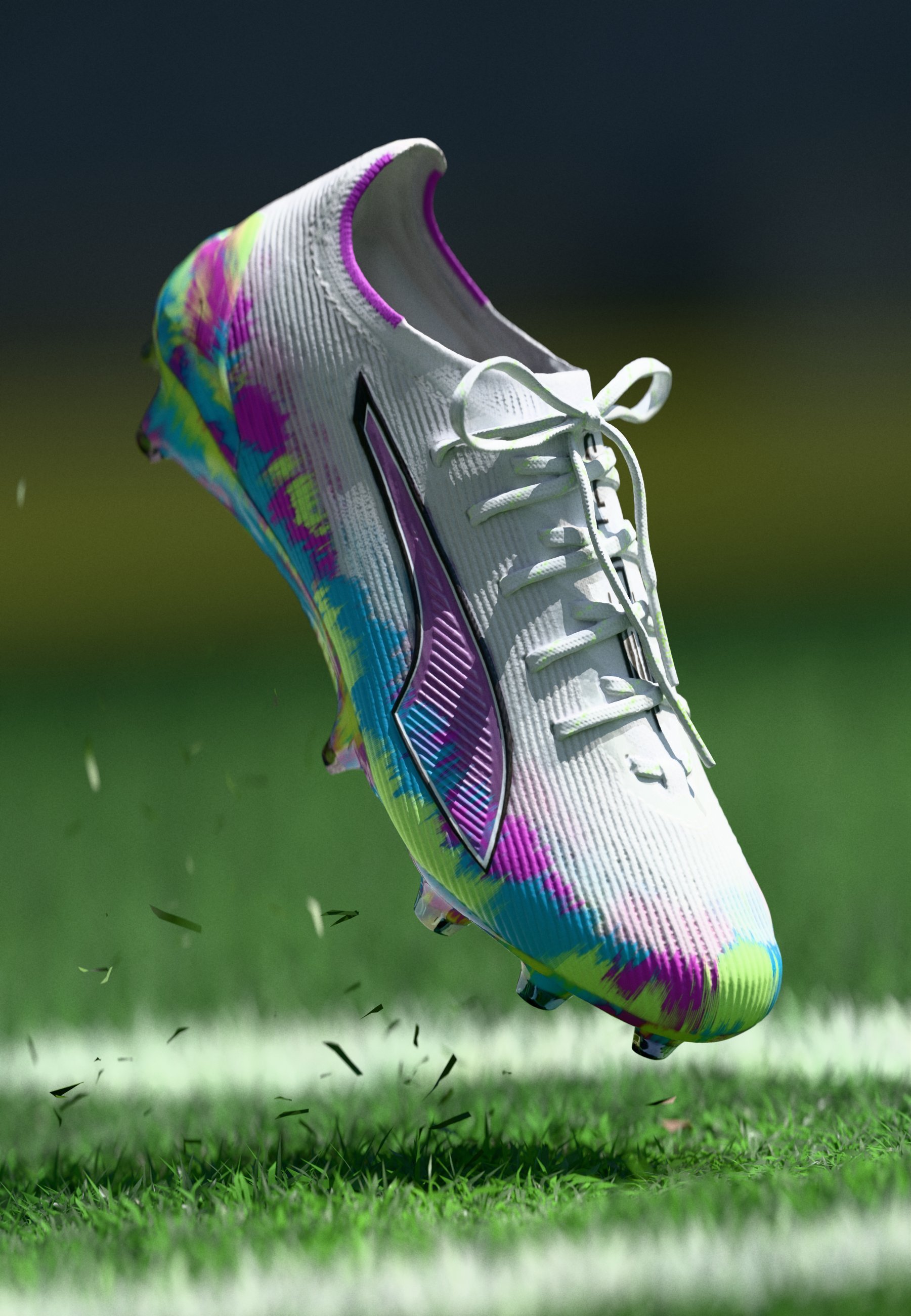 Puma ULTRA 6 ULTIMATE BRILLIANCE FG – Fußballschuhe für festen Boden – Weiß/Apfelgelb/Helles Türkis/Reines Magenta