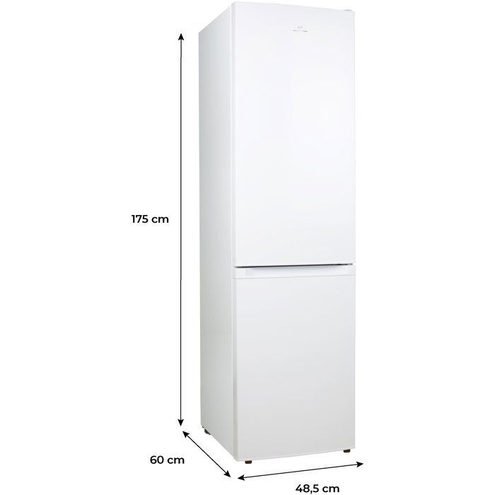 Réfrigérateur combiné-CONTINENTAL EDISON - CEFC225NFW - 225L -Total No Frost (Sans givre) - Classe E - L48,5 x P60 x H175 cm - Blanc