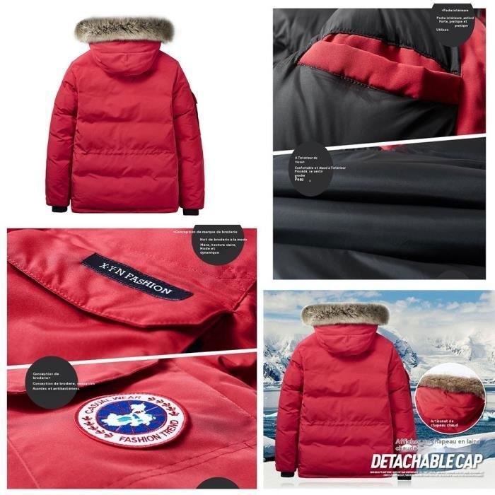 Chaqueta de plumas gruesa y cálida de invierno para hombre, talla 4XL, con capucha, XD582, color negro.