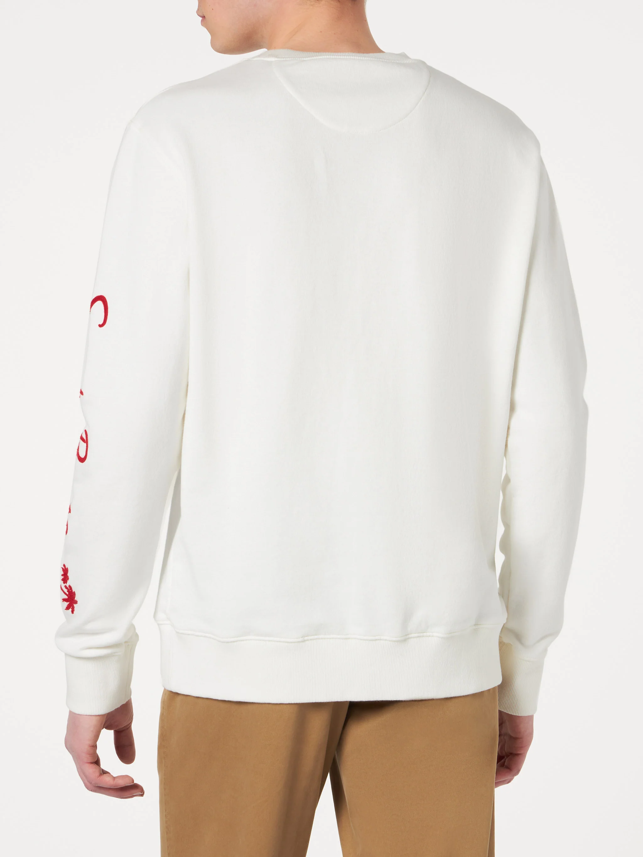 Sudadera blanca de hombre con bordado de Saint Barth
