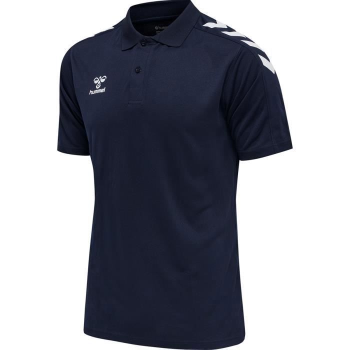 Hummel hmlCore Men's Polo Shirt - Navy Blue - Size L - Structured Jersey - Comfortable and Lightweight