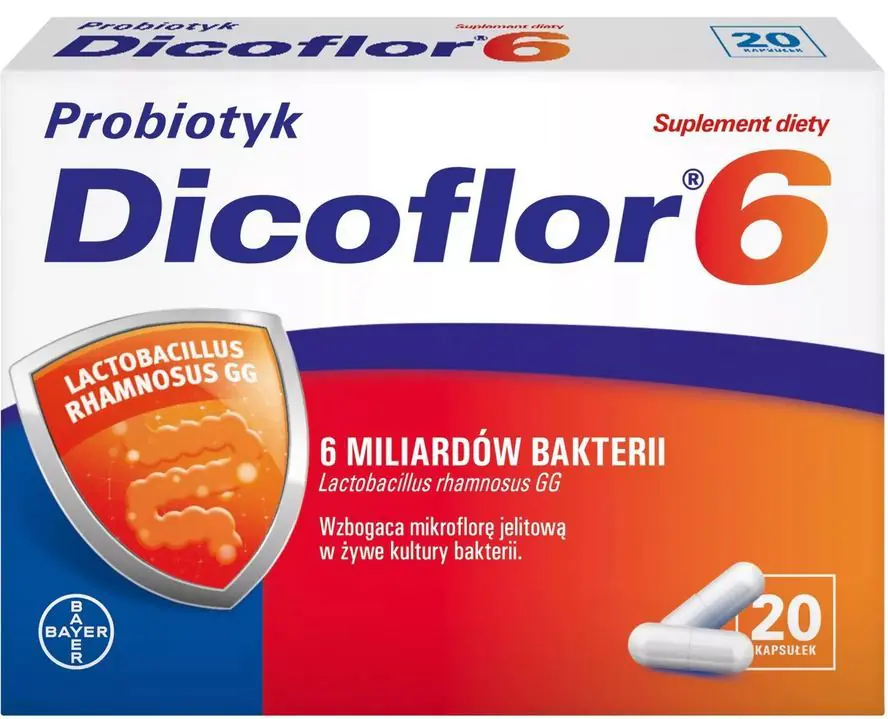 Dicoflor 6, Suplement diety zawierający żywe kultury bakterii, Kapsułki