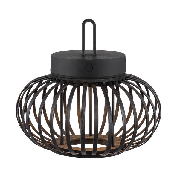 Korga LED battery-powered table and floor lamp, black, ⌀ 25 cm