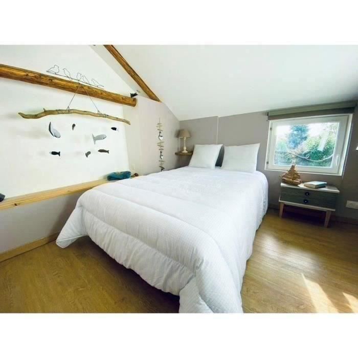Edredón DODO de peso medio 300 g/m² 240 x 260 cm - Resistente a chinches y ácaros del polvo - Blanco - Fabricado en Francia