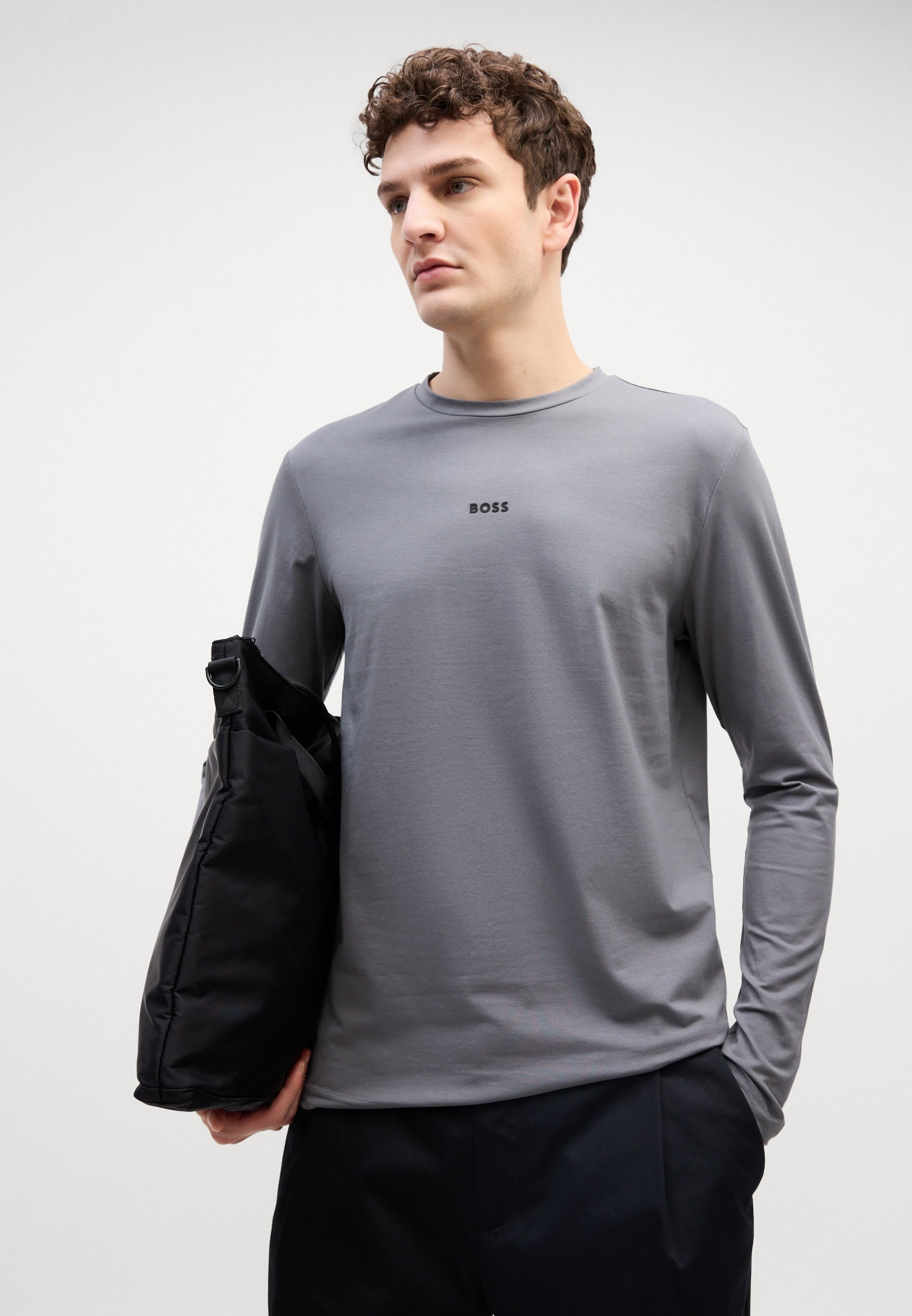 BOSS Langarmshirt – offengrau