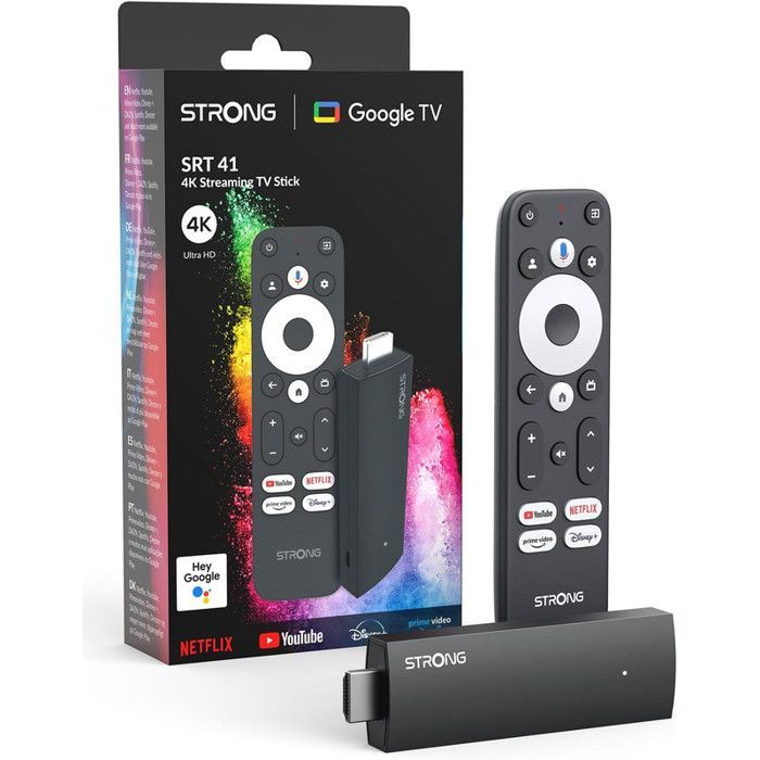 STRONG - SRT 41 - Streaming Box Google TV 4K - Chromecast - Wifi 5 - Bluetooth - Assistant Vocal Google - Dolby Atmos/Vision - HDR